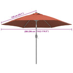 Ersatzbezug für Sonnenschirm Terracotta-Rot 300 cm