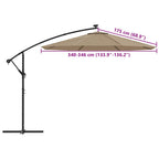 Ersatzstoff für Ampelschirm Taupe 350 cm