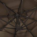 Sonnenschirm mit Aluminium-Mast 4-lagig Taupe 3x3 m