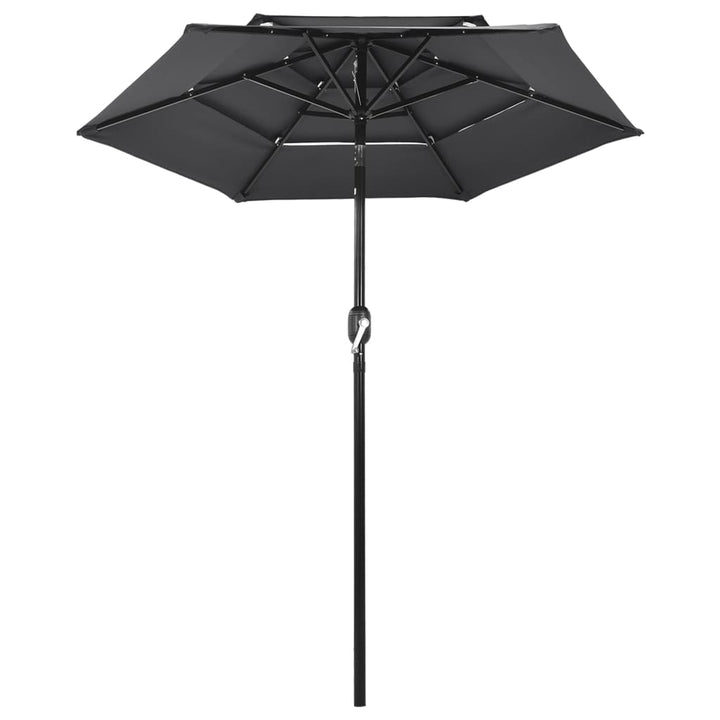 Sonnenschirm mit Aluminium-Mast 3-lagig Anthrazit 2 m