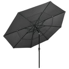 Sonnenschirm mit Aluminium-Mast 3-lagig Anthrazit 3,5 m