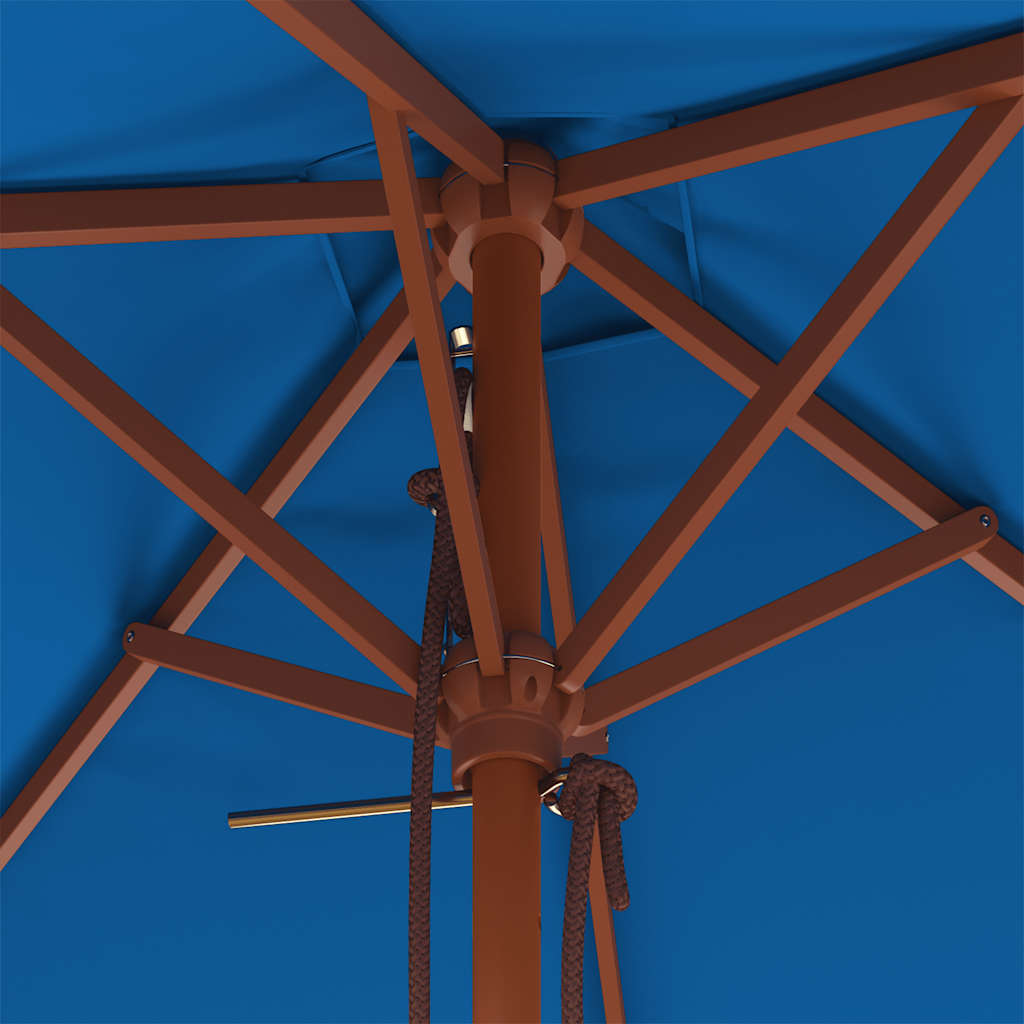 Sonnenschirm mit Holzmast Blau 150x200 cm