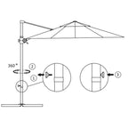 Ampelschirm mit Stahl-Mast 300 cm Bordeauxrot