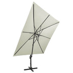 Ampelschirm mit LED-Beleuchtung 300 cm Sandweiß