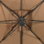 Ampelschirm mit Doppeldach 300 x 300 cm Taupe