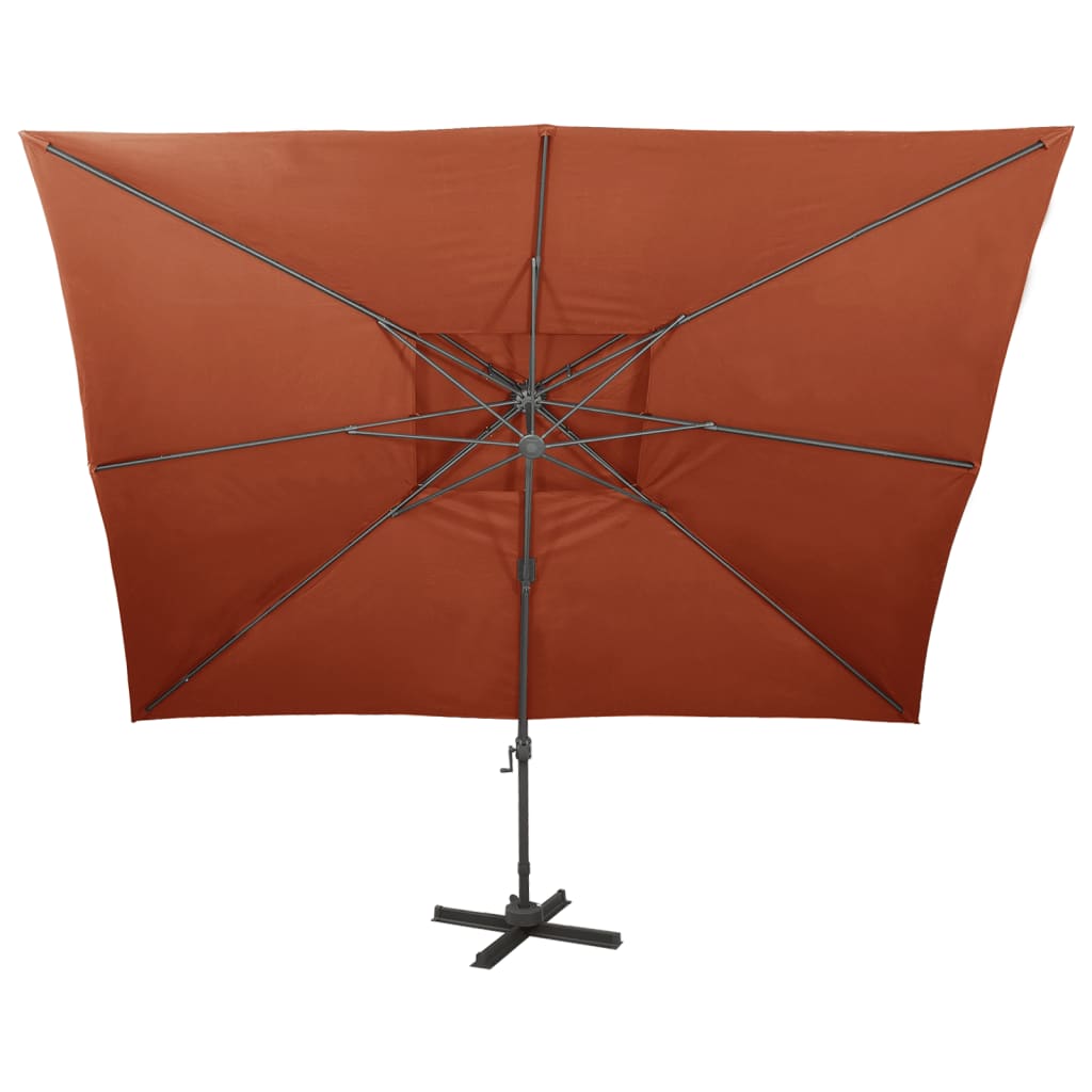 Ampelschirm mit Doppeldach Terrakotta 400 x 300 cm
