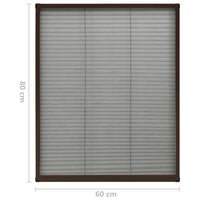 Insektenschutz-Plissee für Fenster Aluminium Braun 60x80 cm