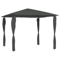 Pavillon mit Pfostenabdeckungen 3x3x2,6 m Anthrazit 160 g/m²