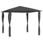Pavillon mit Pfostenabdeckungen 3x3x2,6 m Anthrazit 160 g/m²