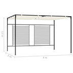Pavillon mit Ausziehbarem Dach 3x4x2,3 m Cremeweiß 180 g/m²