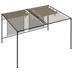 Pavillon mit Ausziehbarem Dach 3x4x2,3 m Taupe 180 g/m²