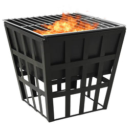 2-in-1 Feuerstelle und Grill 34x34x48 cm Stahl