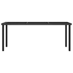 Garten-Esstisch Schwarz 180x70x73 cm Poly Rattan