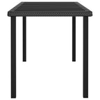 Garten-Esstisch Schwarz 180x70x73 cm Poly Rattan