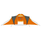 Campingzelt 9 Personen Stoff Grau und Orange