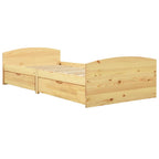 Massivholzbett mit 2 Schubladen Kiefernholz 90x200 cm