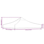 Partyzelt-Dach 3x3 m Schwarz 270 g/m²