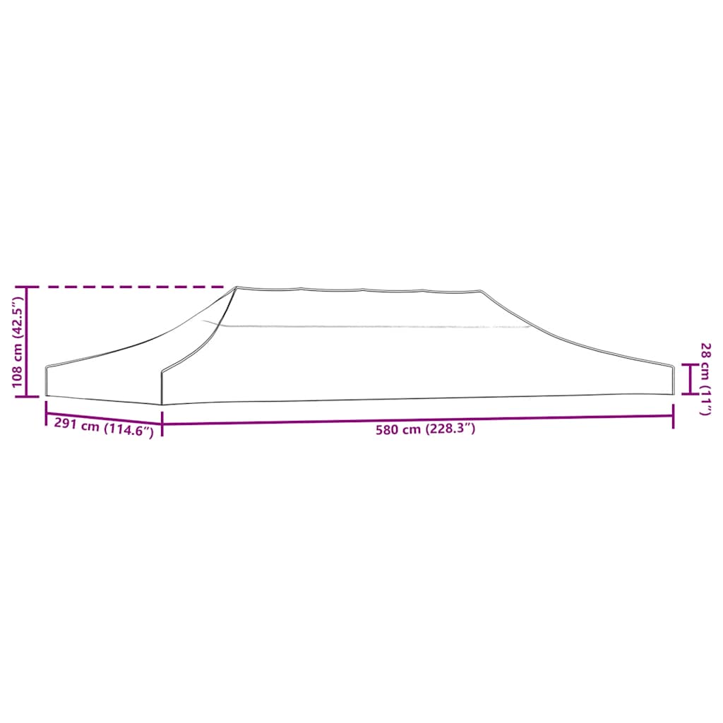 Partyzelt-Dach 6x3 m Grün 270 g/m²