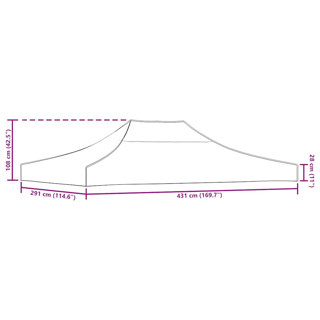 Partyzelt-Dach 4,5x3 m Creme 270 g/m²