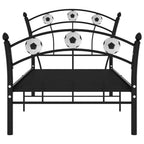 Einzelbett mit Fußball-Design Schwarz Metall 90x200 cm