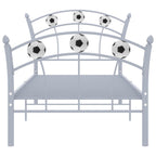 Einzelbett mit Fußball-Design Grau Metall 90x200 cm