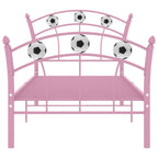 Einzelbett mit Fußball-Design Rosa Metall 90x200 cm