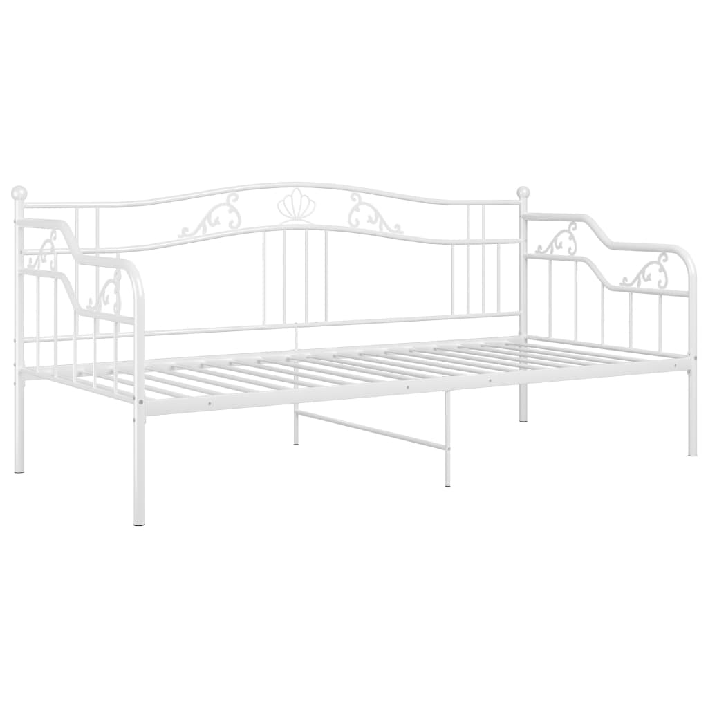 Schlafsofa Bettgestell Weiß Metall 90x200 cm