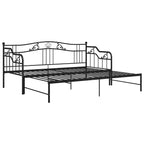 Ausziehsofa Bettgestell Schwarz Metall 90x200 cm