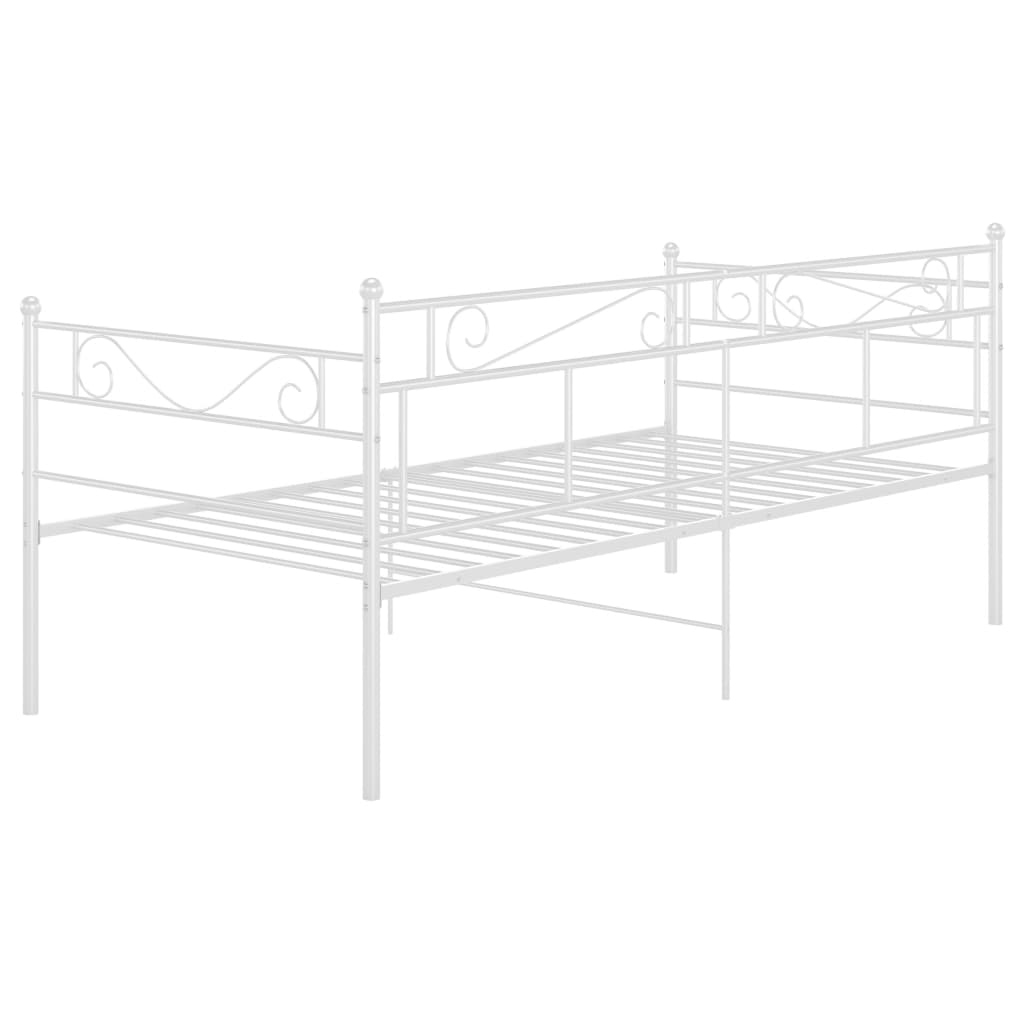Schlafsofa Bettgestell Weiß Metall 90x200 cm