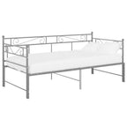 Tagesbett Ausziehbar Grau Metall 90x200 cm