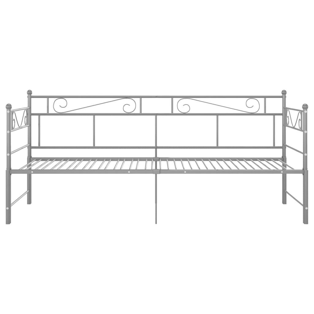 Tagesbett Ausziehbar Grau Metall 90x200 cm