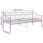 Schlafsofa Bettgestell Grau Metall 90x200 cm