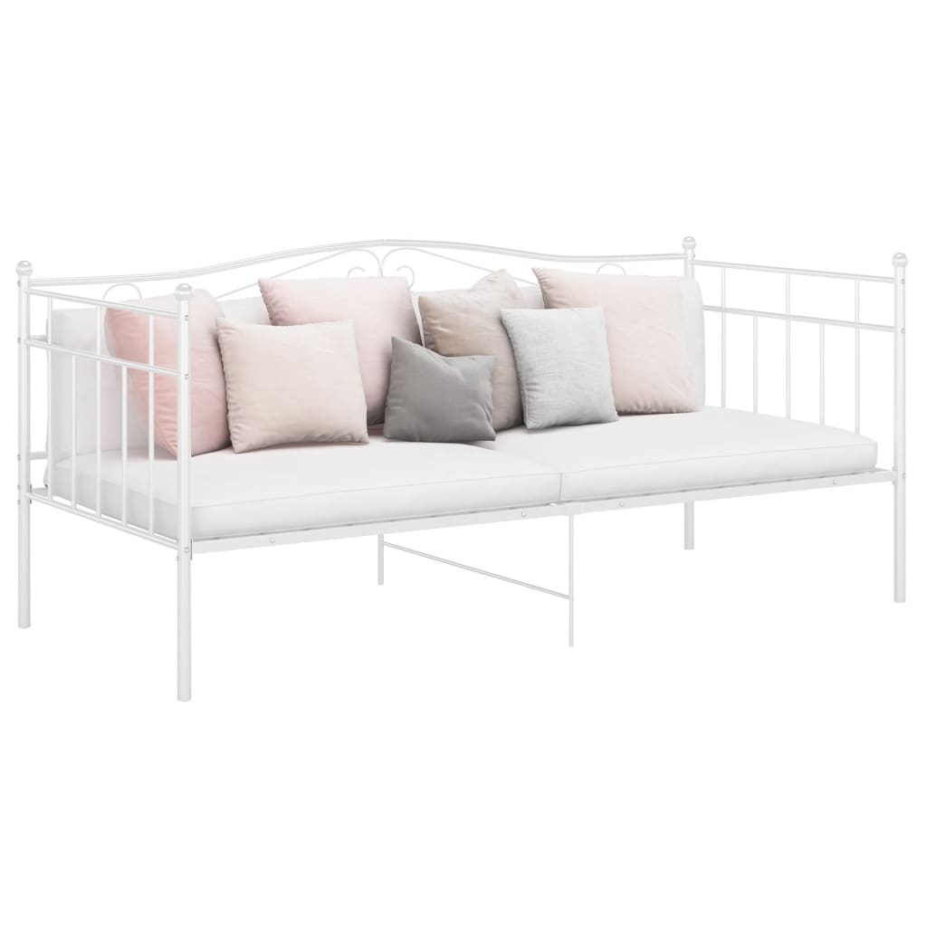Schlafsofa Bettgestell Weiß Metall 90x200 cm