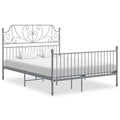 Bettgestell ohne Matratze Grau Metall 140×200 cm
