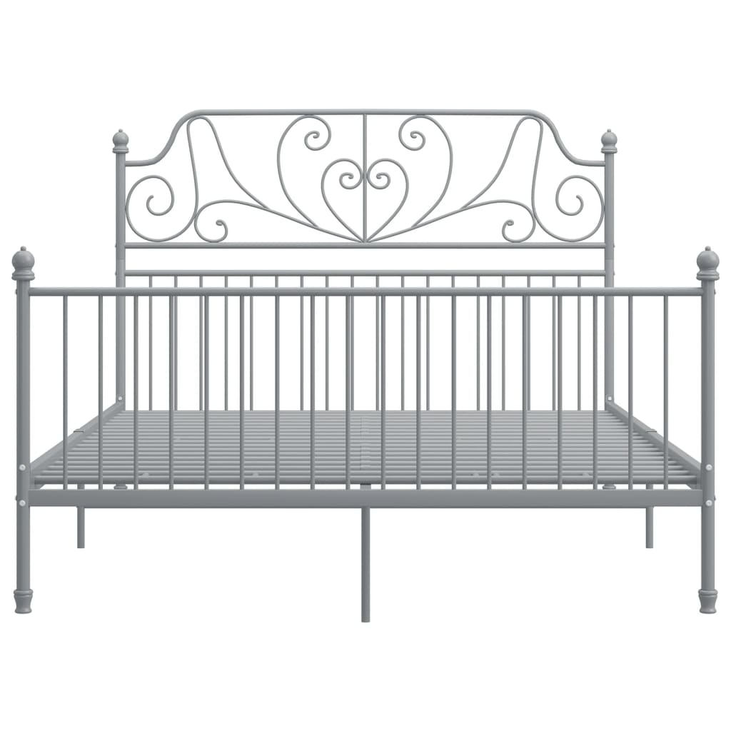 Bettgestell ohne Matratze Grau Metall 140×200 cm
