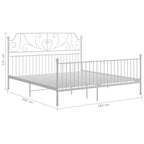 Bettgestell Weiß Metall 180x200 cm