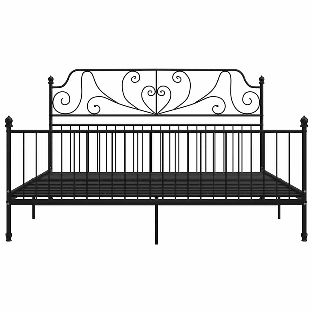 Bettgestell Schwarz Metall 200x200 cm