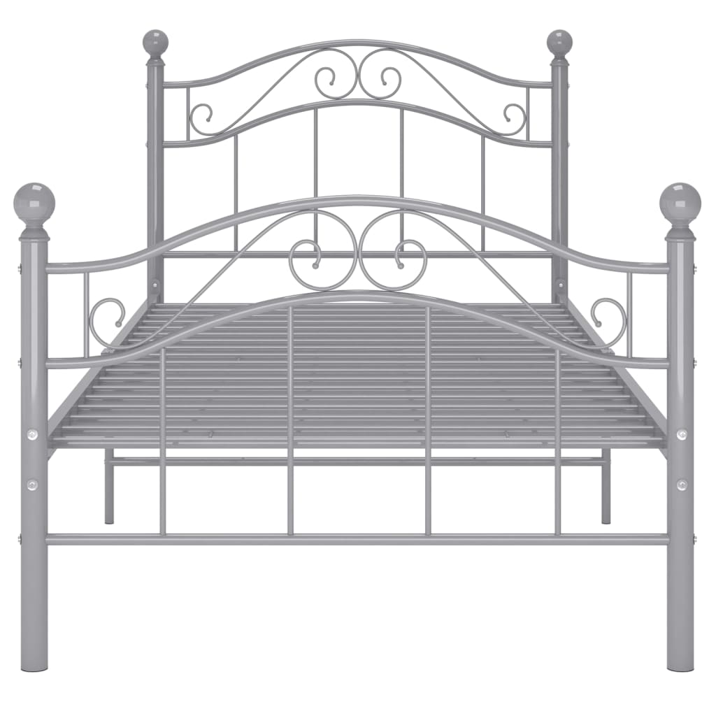 Bett Grau Metall 90x200 cm