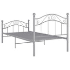 Bett Grau Metall 90x200 cm