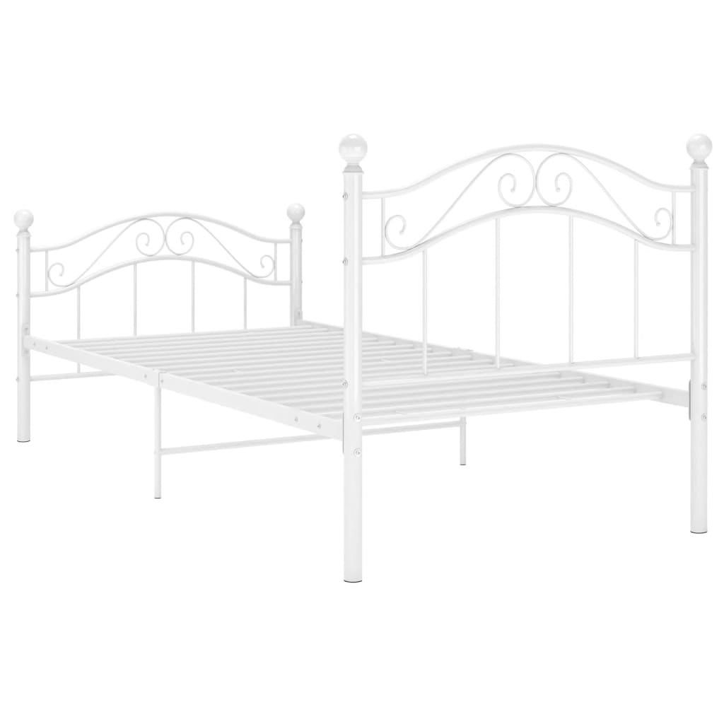 Bett Weiß Metall 100x200 cm