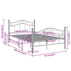 Bett Grau Metall 120x200 cm
