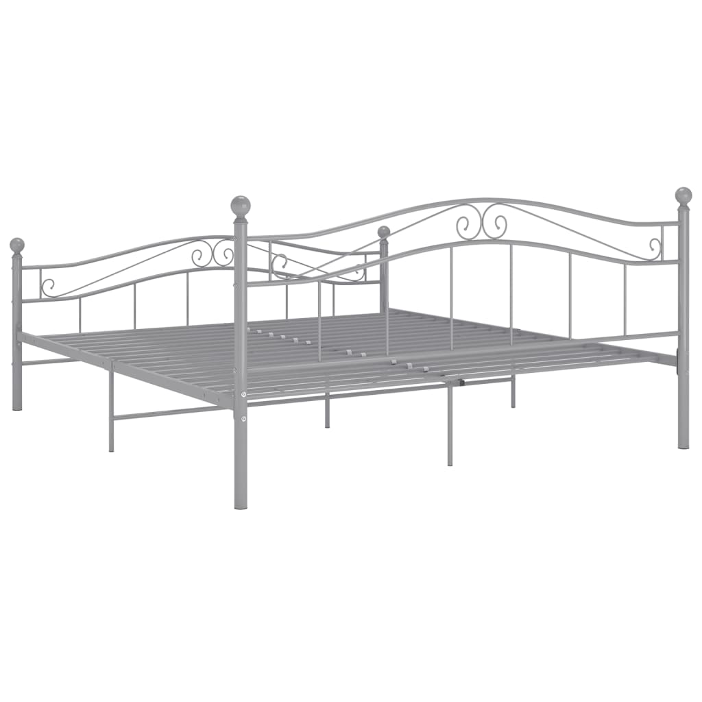 Bett Grau Metall 140x200 cm