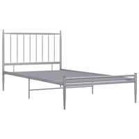 Bett Grau Metall 90x200 cm