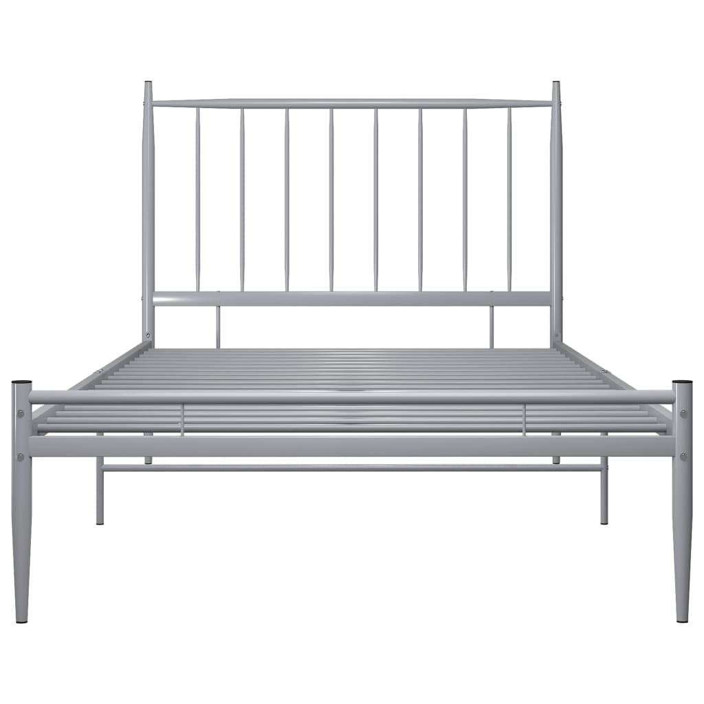 Bett Grau Metall 90x200 cm