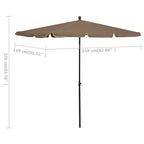 Sonnenschirm mit Mast 210x140 cm Taupe