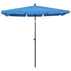 Sonnenschirm mit Mast 210x140 cm Azurblau