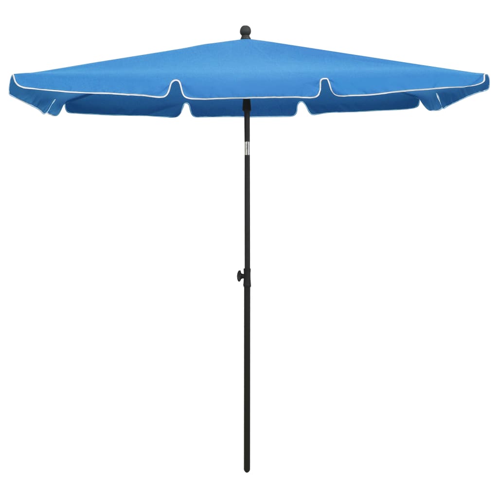 Sonnenschirm mit Mast 210x140 cm Azurblau