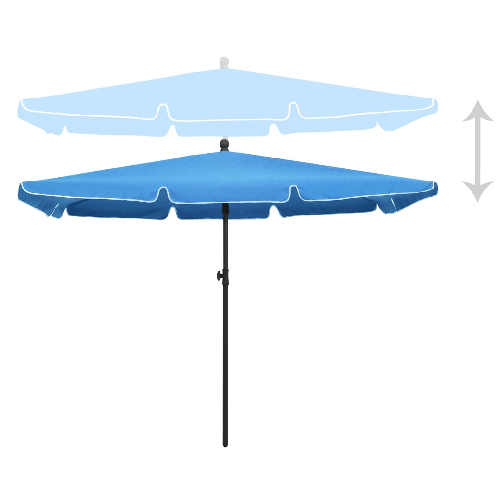 Sonnenschirm mit Mast 210x140 cm Azurblau