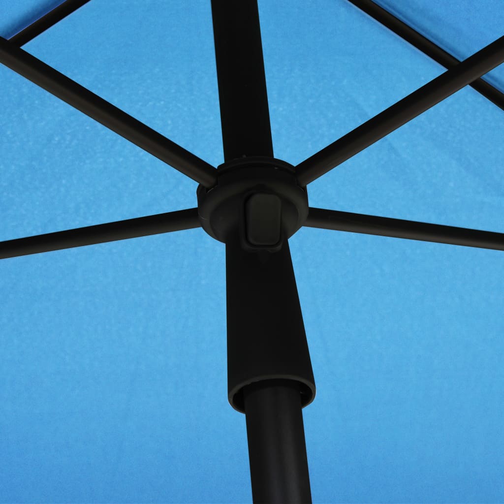 Sonnenschirm mit Mast 210x140 cm Azurblau