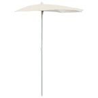 Halb-Sonnenschirm mit Mast 180x90 cm Sandfarbe